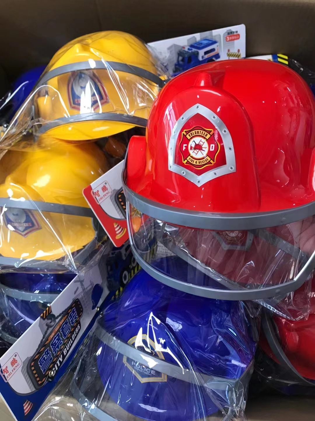 批发工程车消防车模型仿真安全帽拆装车套装挖掘机工程车男孩玩具